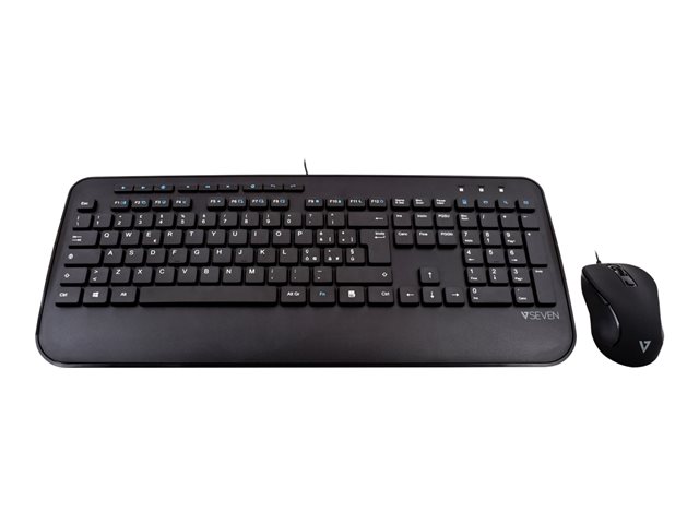 V7 CKU300IT - keyboard and mouse set - QWERTY - Italian - black Input Device