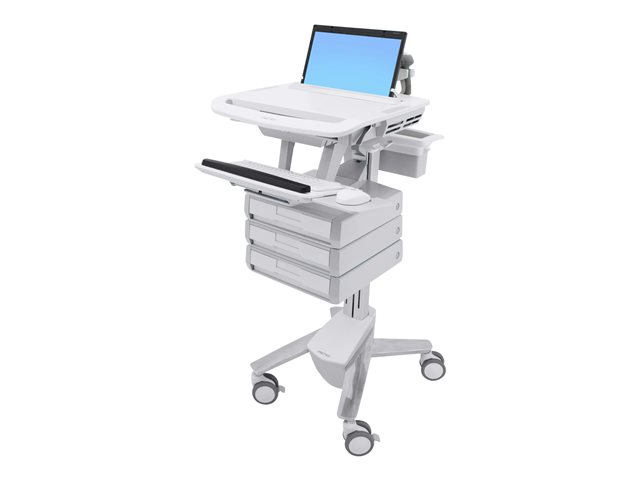 Ergotron StyleView Laptop Cart, 3 Drawers - Cart - open architecture - for notebook / PC equipment - aluminium, zinc-plated steel, high-grade plastic - screen size: up to 17.3"