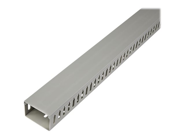 Startech Open Slot Cable Management Raceway with Cover, 3"(75mm)W x 2"(50mm)H, 6.5ft(2m) length, 1/4"(8mm) Slots, PVC Network Cable Hider Kit/Wall Wire Duct, Max 180 Cables, UL Listed - UL94 V0, M1 Fire Rated (CBMWD7550) - Cable raceway - 2 m - grey - TAA
