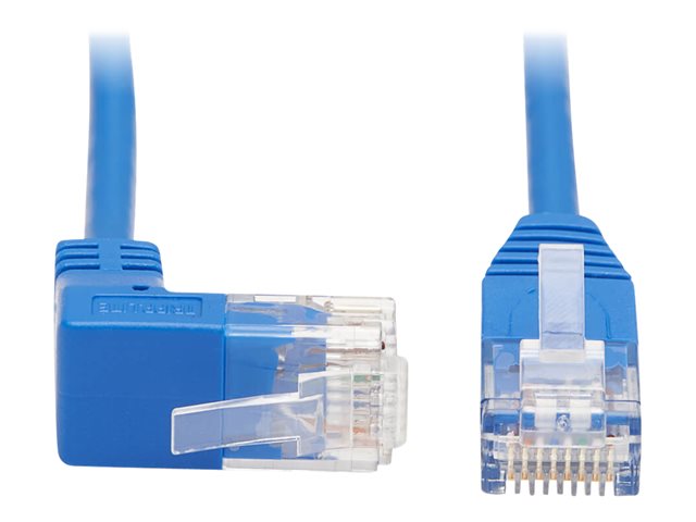 Tripp Lite Up-Angle Cat6 Gigabit Molded Slim UTP Ethernet Cable (RJ45 Right-Angle Up M to RJ45 M), Blue, 3 ft. - patch cable - 2.13 m - blue
