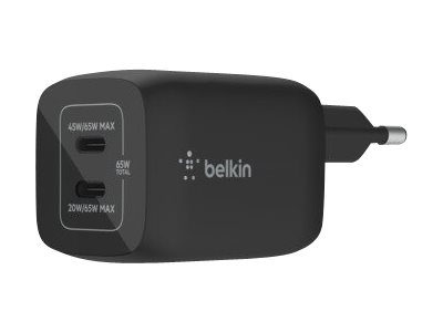 65W DUAL USB-C CHARGER BLK UNIVERSAL