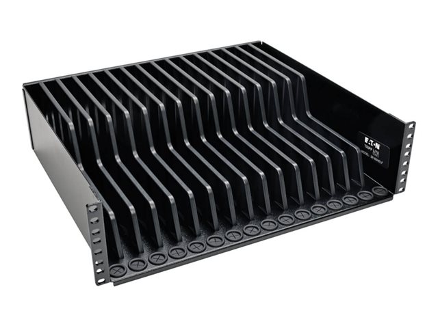 Eaton Tripp Lite Series 3U Rack Mount Tablet/iPad/Laptop Chrombook Storage Shelf - Mounting component (shelf) - for 16 tablets / notebooks - black - rack