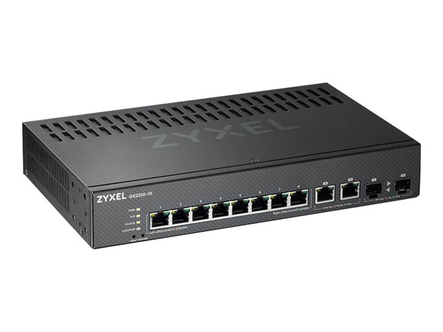 Zyxel GS2220-10 - Switch - Managed - 8 x 10/100/1000 + 2 x combo Gigabit SFP - rack-mountable, wall-mountable