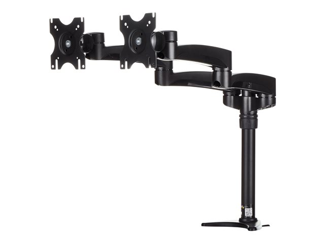 StarTech.com Desk Mount Dual Monitor Arm - Articulating - Supports Monitors 12" to 24" - Adjustable VESA Monitor Arm - Grommet or Desk Mount - Black (ARMDUAL) mounting kit - adjustable arm - for 2 LCD displays - black