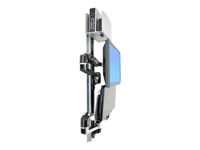 Ergotron LX Wall Mount System mounting kit - Constant Force Technology - for LCD display / keyboard / mouse / CPU - polished aluminium