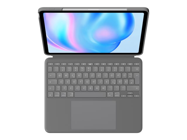 Logitech Combo Touch - Keyboard and folio case - with trackpad - backlit - Apple Smart connector - QWERTZ - German - oxford grey - for Apple 13-inch iPad Air (M2, M3)