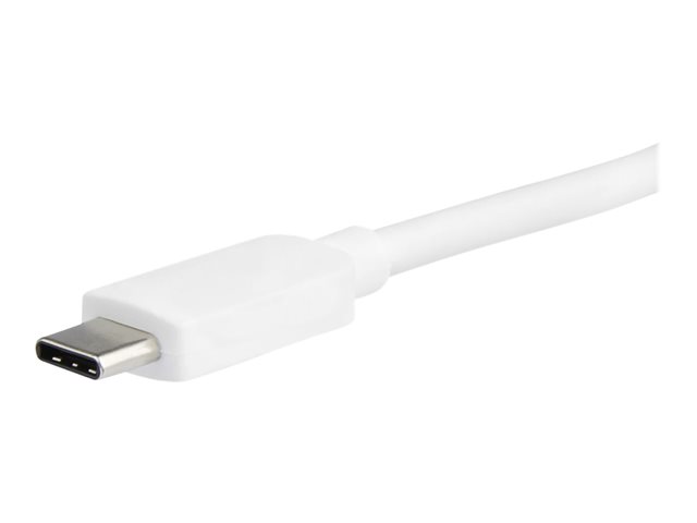 StarTech.com USB C Multiport Adapter, USB-C to DVI-D (Digital) Video Adapter with 60W Power Delivery Passthrough Charging, GbE, USB-A, Portable USB Type-C/Thunderbolt 3 Mini Laptop Dock - Dock with Ethernet (DKT30CDVPD) - external video adapter - white