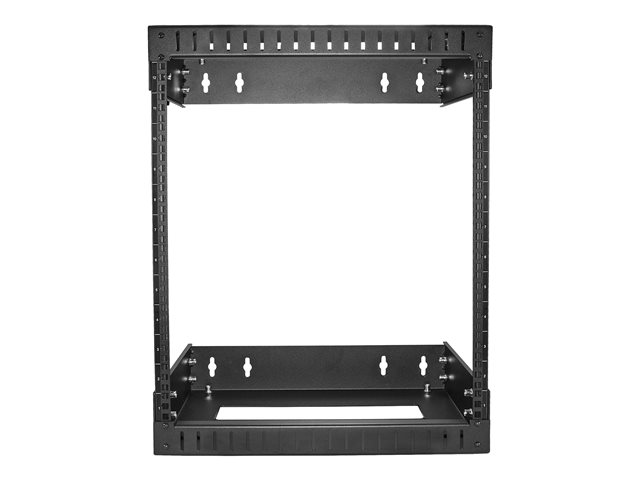 Startech 12U 19" Wall Mount Network Rack, Adjustable Depth 12-20" 2 Post Open Frame Server Room Rack for AV/Data/ IT Communication/Computer Equipment/Switch with Cage Nuts & Screws - 12U Adjustable Rack (RK12WALLOA) - Rack - wall mountable - black - 12U -