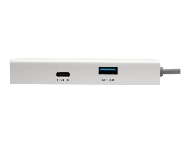 Tripp Lite USB C to HDMI Docking Station Adapter w/ USB-A Hub, USB-C PD Charging, Gigabit Ethernet Port, USB Type C, USB-C, USB TYpe-C - docking station - USB-C - HDMI - 1GbE