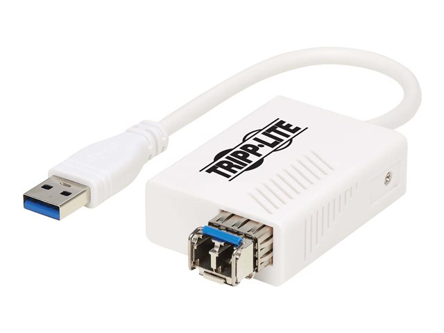 Tripp Lite USB 3.0 Multimode Fiber Optic Transceiver Ethernet Adapter, 10/100/1000 Mbps, 1310nm, 550m, LC - network adapter - USB - 1000Base-X x 1
