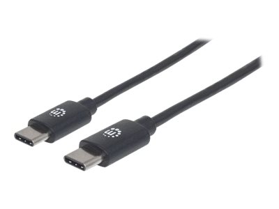 Manhattan USB-C to USB-C Cable, 3m, Male to Male, Black, 480 Mbps (USB 2.0), Hi-Speed USB, Lifetime Warranty, Polybag - USB-C cable - USB-C to USB-C - 3 m