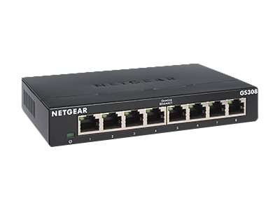 NETGEAR GS308v3 - Switch - unmanaged - 8 x 10/100/1000 - desktop, wall-mountable