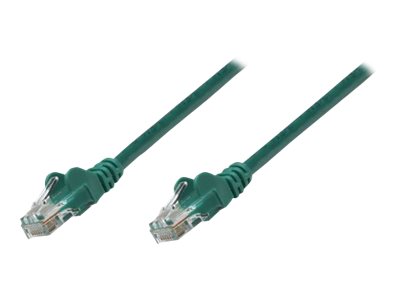 Intellinet Network Patch Cable, Cat6, 5m, Green, Copper, U/UTP, PVC, RJ45, Gold Plated Contacts, Snagless, Booted, Lifetime Warranty, Polybag - patch cable - 5 m - green