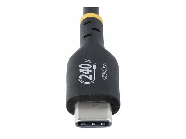 StarTech 3m USB C Charging Cable, USB-IF Certified USB-C Cable, 240W - USB cable - USB-C (M) to USB-C (M) - USB 2.0 - 48 V - 5 A - 3 m - halogen-free, passive, extended power range (EPR), Power Delivery 3.1 support - black