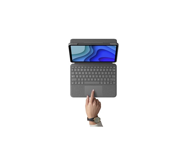 Logitech Folio Touch - Keyboard and folio case - with trackpad - backlit - Apple Smart connector - QWERTY - UK - graphite - for Apple 11-inch iPad Pro (1st generation, 2nd generation)