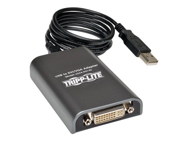 Tripp Lite USB 2.0 to DVI/VGA Dual Multi-Monitor External Video Graphics Card Adapter 1080p 60Hz - external video adapter