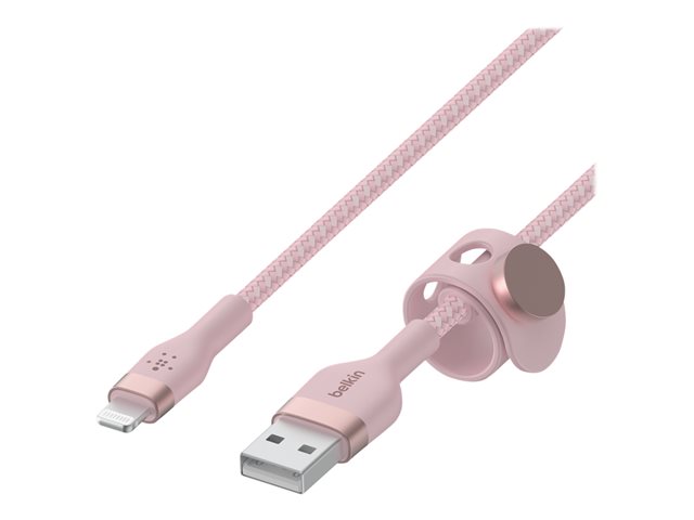 Boost Charge USB-A To LTG_Braided Silicon 2M Pink
