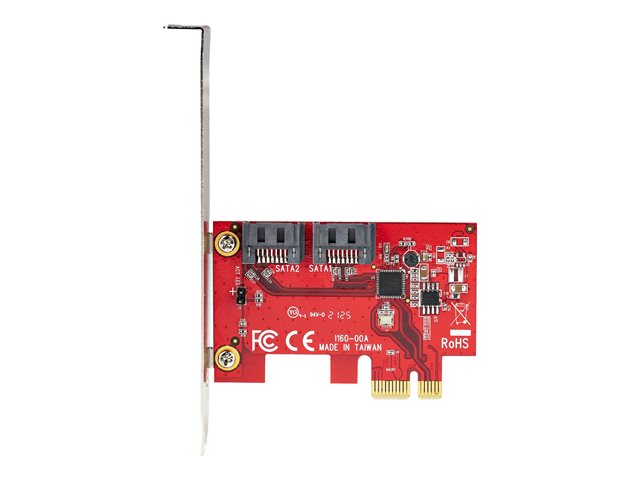 StarTech.com SATA PCIe Card, 2 Port PCIe SATA Expansion card, 6Gbps SATA Card, Full/Low Profile, PCI Express to SATA Adapter, ASM1061 Non-Raid SATA Controller Card - PCIe to SATA Converter - storage controller - SATA 6Gb/s - PCIe 2.0 x1