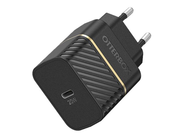 OtterBox EU Wall Charger 20W - 1X USB-C 20W USB-PD + USB C-C Cable 1m Black