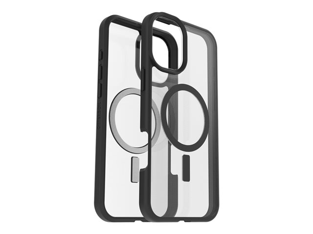 OtterBox React Series - Back cover for mobile phone - MagSafe compatibility - black crystal - for Apple iPhone 16 Plus
