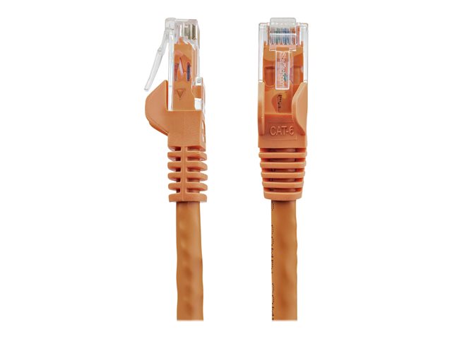 StarTech.com 100ft CAT6 Ethernet Cable, 10 Gigabit Snagless RJ45 650MHz 100W PoE Patch Cord, CAT 6 10GbE UTP Network Cable w/Strain Relief, Orange, Fluke Tested/Wiring is UL Certified/TIA - Category 6 - 24AWG (N6PATCH100OR) - patch cable - 30.5 m - orange