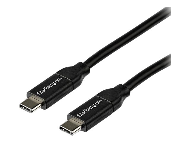 StarTech 2m 6ft USB C to USB C Cable - 5A PD - USB 2.0 USB-IF Certified - USB cable - USB-C (M) straight to USB-C (M) straight - Thunderbolt 3 / USB 2.0 / USB 3.0 / USB 3.1 - 5 A - 2 m - black