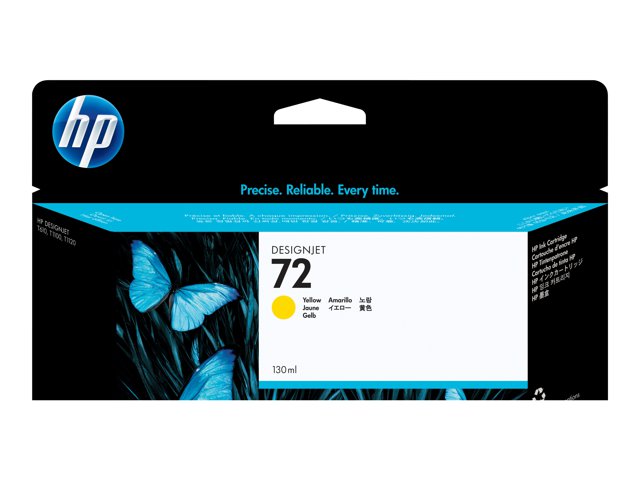 HP 72 - C9373A - 1 x Yellow - Ink cartridge - For DesignJet T1100, T1120, T1200, T1300, T2300, T610, T620, T770, T790, T795