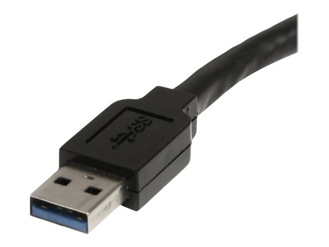 StarTech 32.8 ft Active USB 3.0 Extension Cable with AC Power Adapter - Shielded - Male to Female USB USB 3.1 Gen 1 Type A (5Gbps) Extender (USB3AAEXT10M) - USB extension cable - USB Type A (M) to USB Type A (F) - USB 3.0 - 10 m - active - black - for P/N