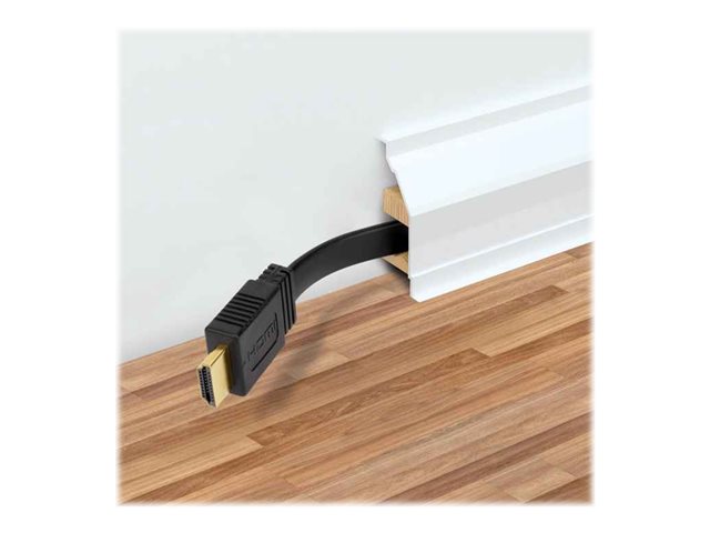 HDMI CABLE 4K/60HZ 3M FLAT -WITH ETHERNET MALE/MALE BLACK