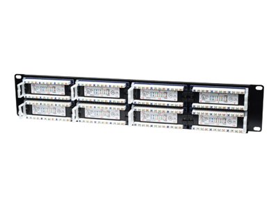 Intellinet Patch Panel, Cat5e, UTP, 48-Port, 2U, Black - patch panel - 2U - 19"