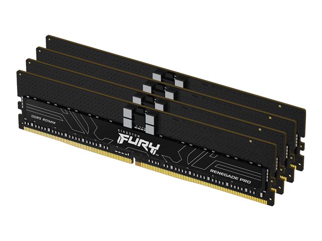 Kingston FURY Renegade Pro - DDR5 - kit - 64 GB: 4 x 16 GB - DIMM 288-pin - 5600 MT/s / PC5-44800 - CL36 - 1.25 V - registered - on-die ECC - black