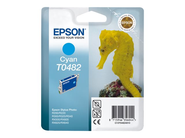 Epson Ink Cartridges, T0482, Seahorse, Singlepack, 1 x 13.0 ml Cyan