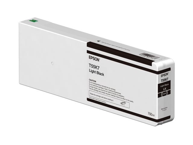 Epson T55K7 - 700 ml - light black - original - ink cartridge - for SureColor SC-P6000, SC-P7000, SC-P7000V, SC-P8000, SC-P9000, SC-P9000V