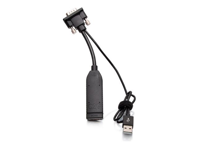 C2G VGA to HDMI Dongle Adapter Converter - Adapter - HDMI, USB to HD-15 (VGA) male - black