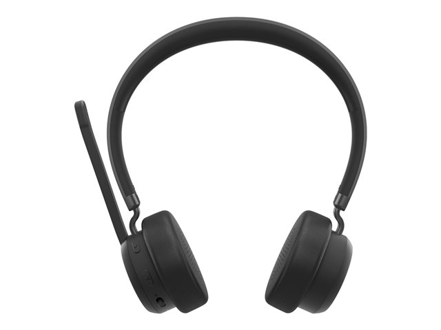 Lenovo - Headset - on-ear - Bluetooth - wireless - USB-A via Bluetooth adapter - black - Certified for Microsoft Teams