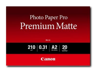 Canon Pro Premium PM-101 - Smooth matte - 310 micron - warm white tone - A2 (420 x 594 mm) - 210 g/m² - 20 sheet(s) photo paper