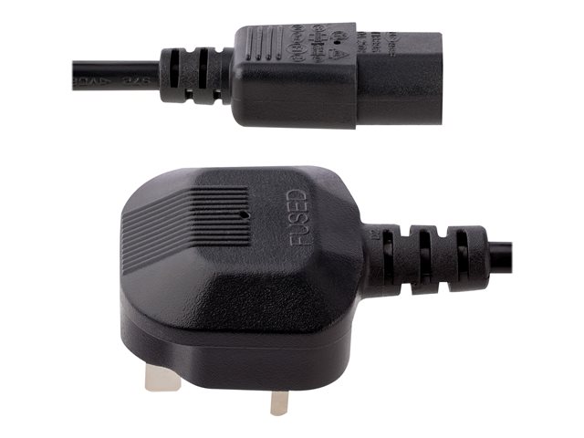 StarTech.com 10ft (3m) UK Computer Power Cable, 18AWG, BS 1363 to C13 Power Cord, 10A 250V, Black Replacement AC Power Cord, TV/Monitor Power Cable, BS 1363 to IEC 60320 C13 Kettle Lead - Power Supply Cable - Power cable - power IEC 60320 C13 to BS 1363 (