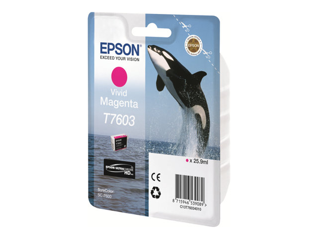 Epson T7603 - vivid magenta - original - ink cartridge