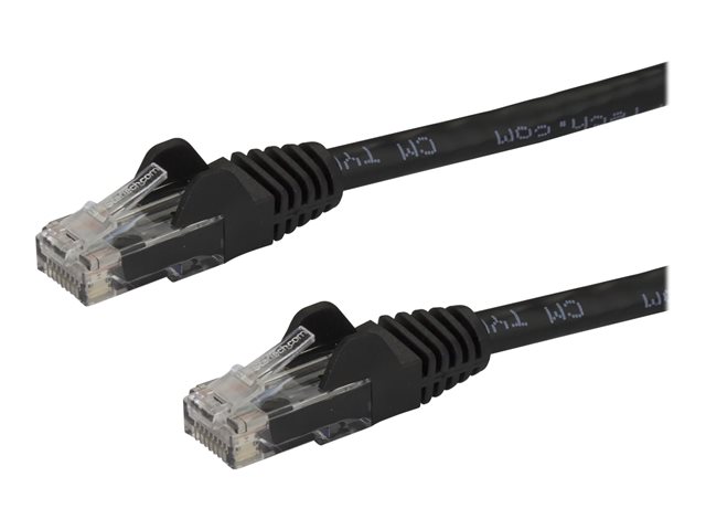 StarTech.com 7.5m CAT6 Ethernet Cable, 10 Gigabit Snagless RJ45 650MHz 100W PoE Patch Cord, CAT 6 10GbE UTP Network Cable w/Strain Relief, Black, Fluke Tested/Wiring is UL Certified/TIA - Category 6 - 24AWG (N6PATC750CMBK) - patch cable - 7.5 m - black
