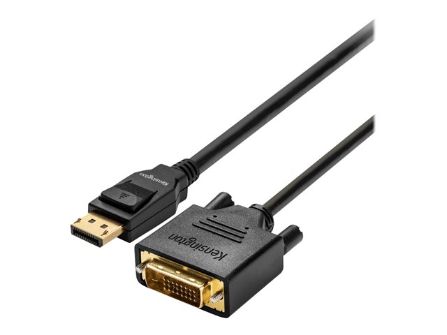 Kensington DisplayPort 1.1 (M) to DVI-D (M) Passive Cable, 6ft - Adapter cable - DisplayPort (M) to DVI-D (M) - DisplayPort 1.1 - 1.83 m - passive, thumbscrews, 1080p support - black