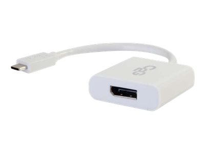 C2G USB C to DisplayPort Adapter Converter - USB Type C to DisplayPort White - external video adapter - white