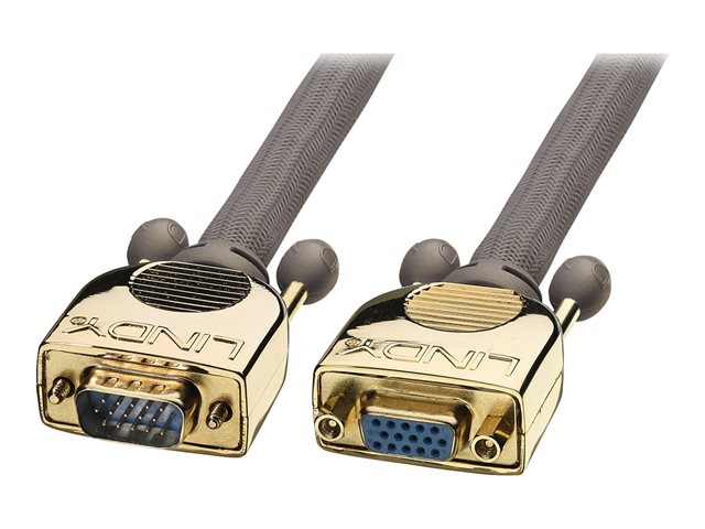 5M PREMIUM GOLD VGA CABLE 15 PIN HD MALE TO FEMALE