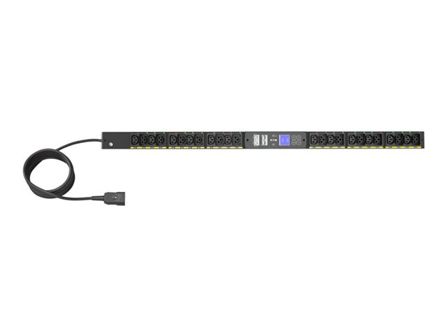 Eaton Managed Rack PDU EVMAFC20A - G4 - power distribution unit (rack-mountable) - AC 200-240 V - 3.7 kW - 1-phase - input: IEC 60320 C20 - output connectors: 24 (12 x IEC 60320 C13, 12 x IEC 60320 C19) - 3 m cord - black