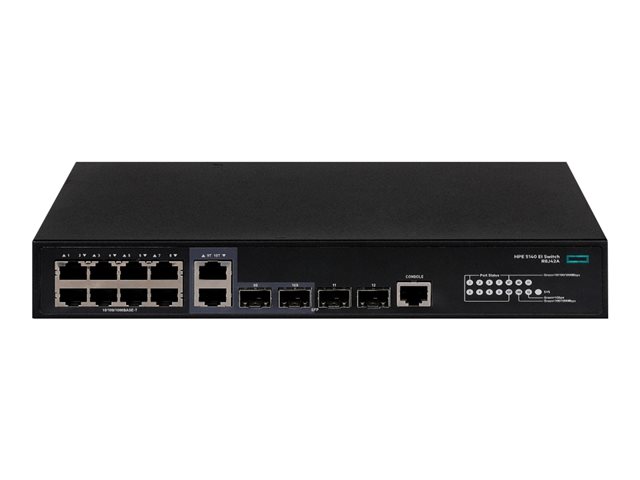 HPE FlexNetwork 5140 8G 2SFP 2XGT Combo EI - Switch - L3 - smart - 8 x 10/100/1000 + 2 x 1 Gigabit / 10 Gigabit SFP+ + 2 x combo 10GBase-T - rack-mountable - BTO