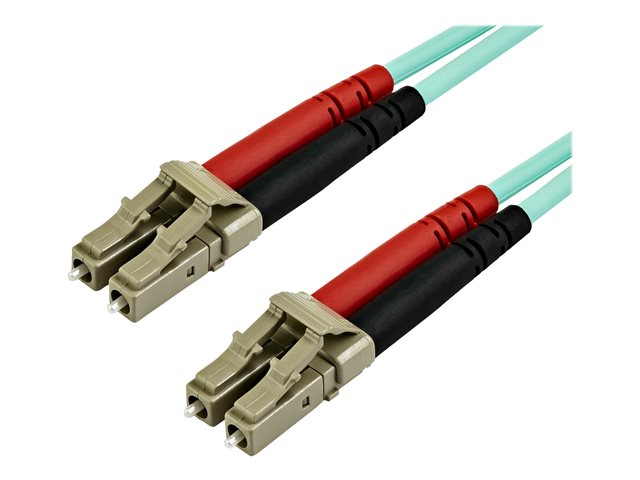 StarTech.com 7m OM3 LC to LC Multimode Duplex Fiber Optic Patch Cable - Aqua - 50/125 - LSZH Fiber Optic Cable - 10Gb (A50FBLCLC7) - Patch cable - LC multi-mode (M) to LC multi-mode (M) - 7 m - 7 m - fibre optic - duplex - 50 / 125 micron - OM3 - halogen-