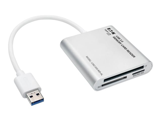 Eaton Tripp Lite Series USB 3.0 SuperSpeed Multi-Drive Memory Card Reader/Writer Aluminum 5Gbps - card reader - USB 3.0
