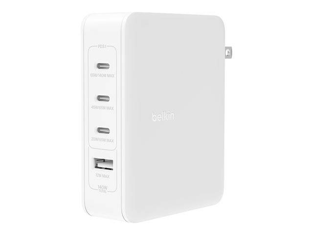 Belkin BoostCharge Pro power adapter - GaN technology - 3 x USB-C, USB - 140 Watt