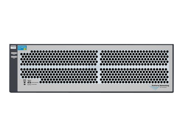 HP zl Power Supply Shelf: The zl Power Supply Shelf is a rack-mountable chassis with two slots for zl switch power supplies to supply additional PoE power to a zl switch.