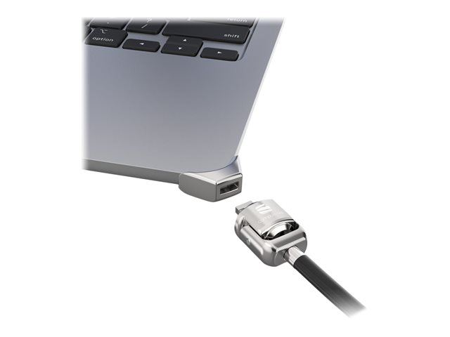 Compulocks Ledge Lock Adapter for MacBook Air 13" M2-M4 with Keyed Lock Silver - Security slot lock adapter - with keyed cable lock - for Apple MacBook Air M2