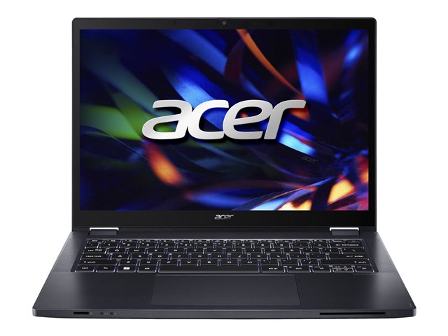 Acer TravelMate P4 Spin 14 TMP414RN-53-TCO - Flip design - Intel Core i5 - 1335U / up to 4.6 GHz - Win 11 Pro - Intel Iris Xe Graphics - 16 GB RAM - 512 GB SSD - 14" IPS touchscreen 1920 x 1200 - Gigabit Ethernet - Wi-Fi 6E - slate blue - kbd: UK